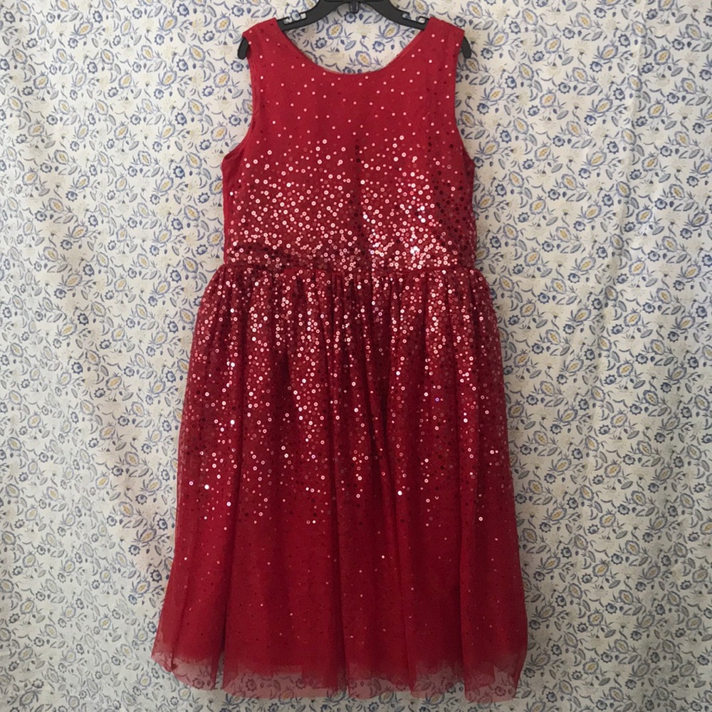 H&M Red sparkly dress girls size 9/10 💃